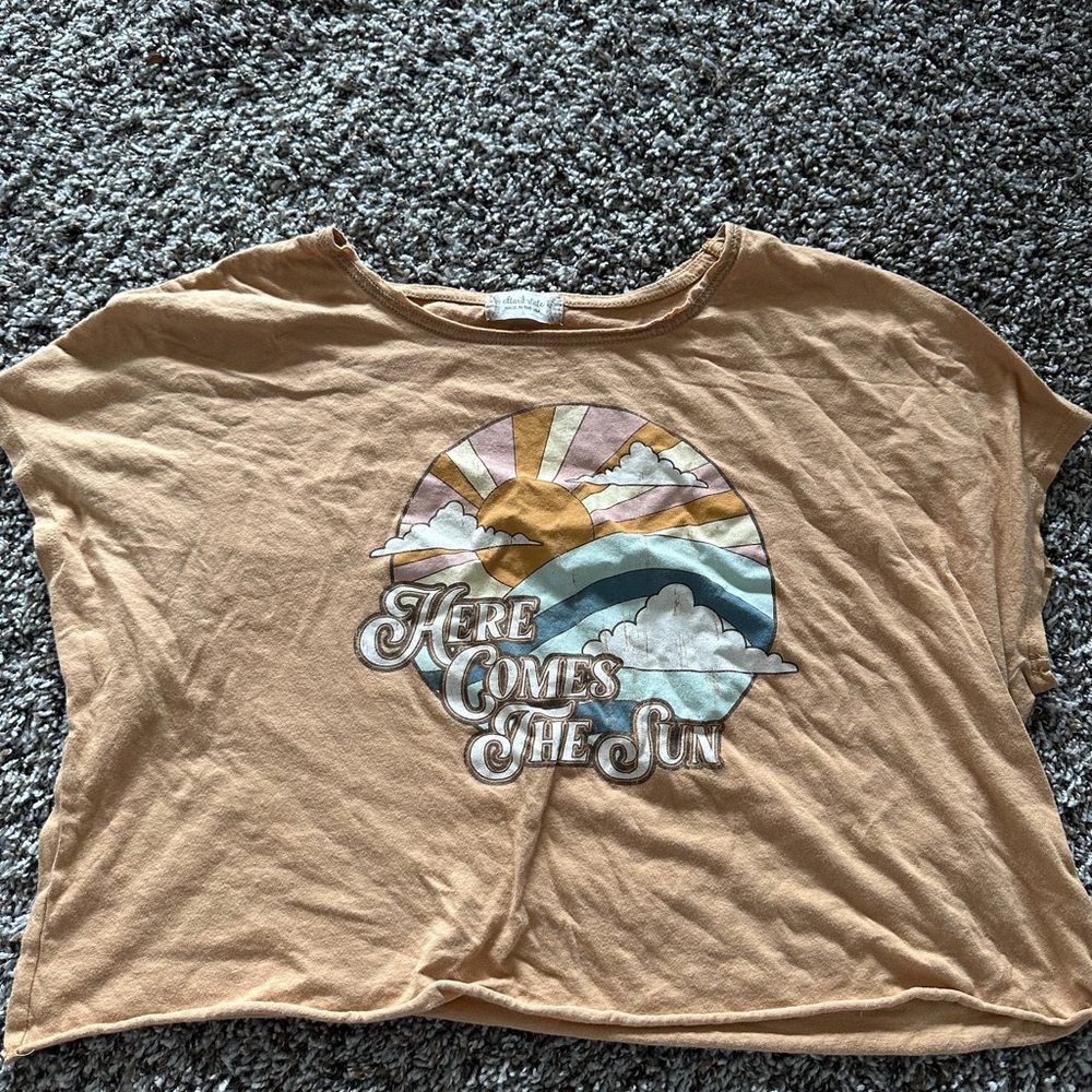 cropped tshirt size large in women’s